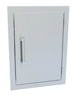 White rectangular wall-mounted cabinet with a handle on a white background