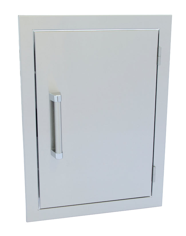 White rectangular wall-mounted cabinet with a handle on a white background
