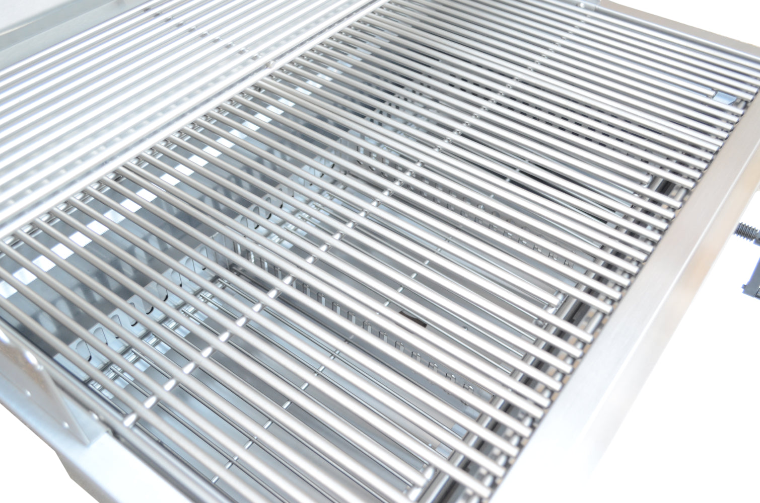 Metallic grid or grate on a white background