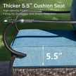 Chair with a thick 5.5-inch cushion seat on grass