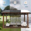 Chandler 10 Ft. X 12 Ft. Brown Cedar Wooden Gazebo Pavilion with Hard Top Iron Slope Roof Grill Gazebo