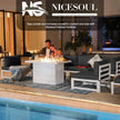 Nicesoul outdoor furniture set by a pool with a couple enjoying time together.