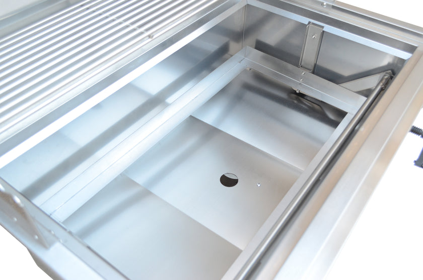 Stainless steel kitchen sink with a white background