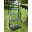 Indoor Outdoor Folding Black Metal Bakers Rack with 4-Tier Lattice Shelves-0