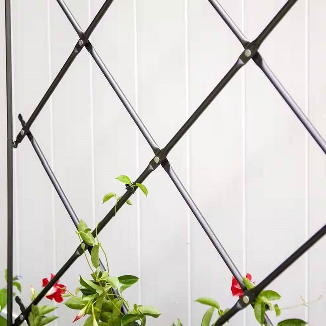 Outdoor 7-FT. Tall Wrought Iron Lattice Garden Trellis-0