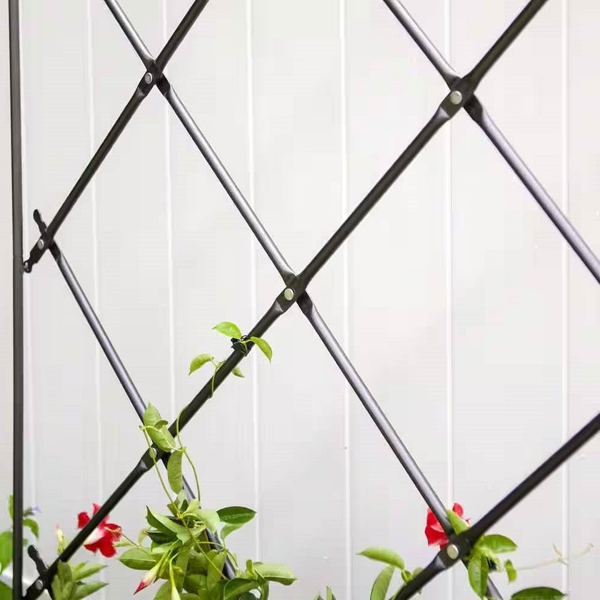 Outdoor 7-FT. Tall Wrought Iron Lattice Garden Trellis-0