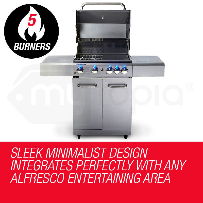 NNEMB 5 Burner BBQ Outdoor Barbeque Grill Gas Stainless Steel Kitchen-1