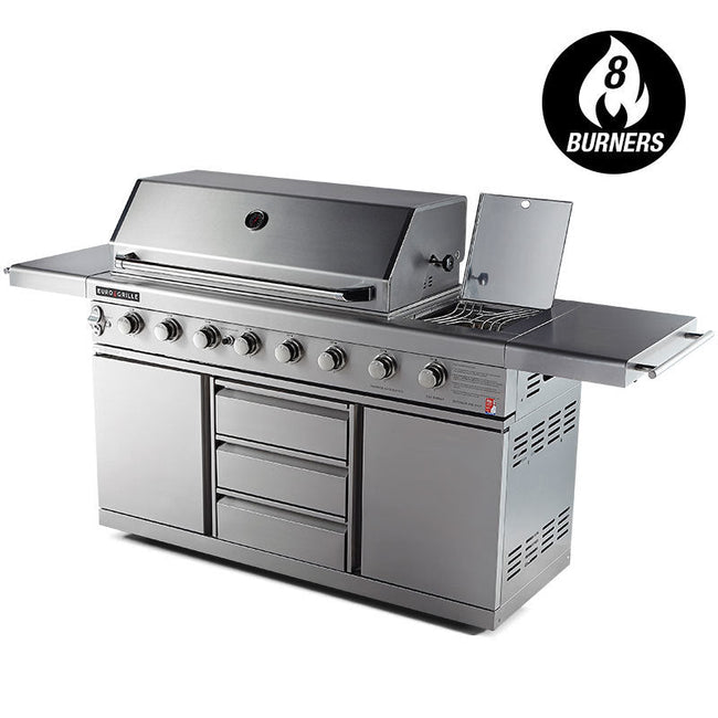 NNEMB 8 Burner BBQ Outdoor Barbeque Gas Stainless Steel Kitchen-0