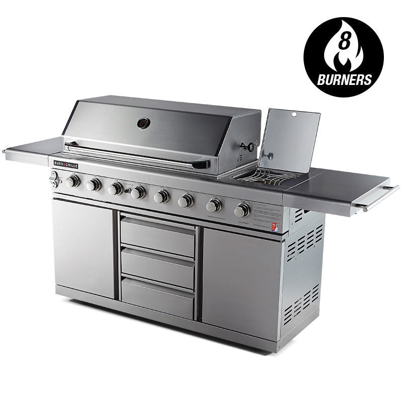NNEMB 8 Burner BBQ Outdoor Barbeque Gas Stainless Steel Kitchen-0