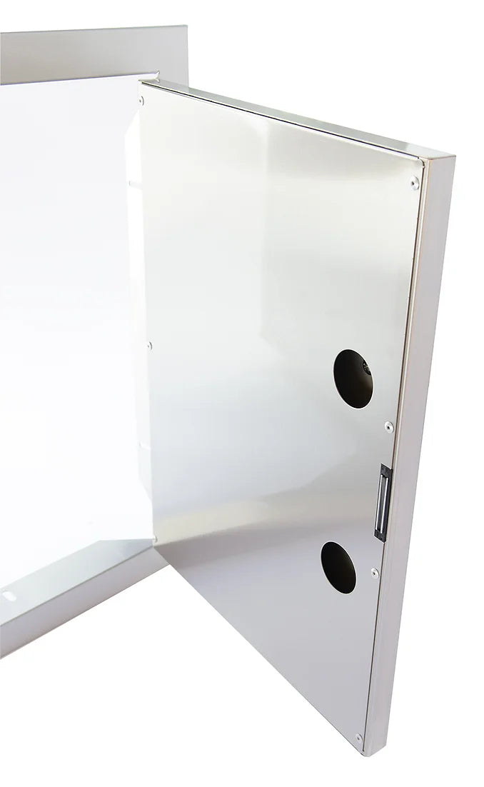 White dry erase board with a marker holder on a white background