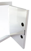 White dry erase board with a marker holder on a white background