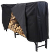 Indoor/Outdoor 8-ft. Black Metal Firewood Rack with Cover-2