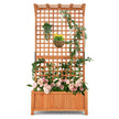 Raised Garden Bed with Trellis and Hanging Roof-Natural-4