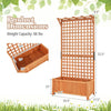 Raised Garden Bed with Trellis and Hanging Roof-Natural-2