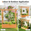 Raised Garden Bed with Trellis or Climbing Plant and Pot Hanging-Natural-3