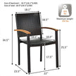 Set of 4 Outdoor Patio PE Rattan Dining Chairs with Powder-coated Steel Frame-4