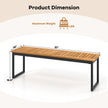 Set of 2 Patio Dining Bench for 2-3 Person Indoor Outdoor-3