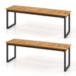 Set of 2 Patio Dining Bench for 2-3 Person Indoor Outdoor-0