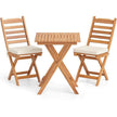 Folding Chair Table Set with Soft Seat Cushions and Table-White-4