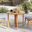 36 Inches Outdoor Folding Round Dining Table with Slatted Tabletop-0