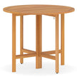 36 Inches Outdoor Folding Round Dining Table with Slatted Tabletop-2
