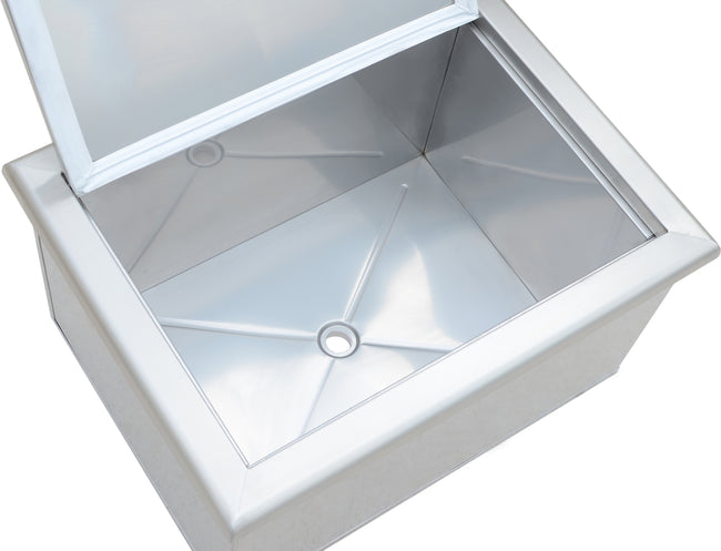 Stainless steel undermount kitchen sink on a white background