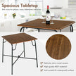 5 Pieces Bar Table Set with 4 Counter Height Backless Stools-Rustic Brown-2