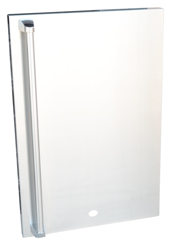 Clear glass shower enclosure with a silver frame on a white background
