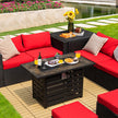 42 Inch 50000 BTU Propane Fire Pit Table with Ore Powder Surface-3
