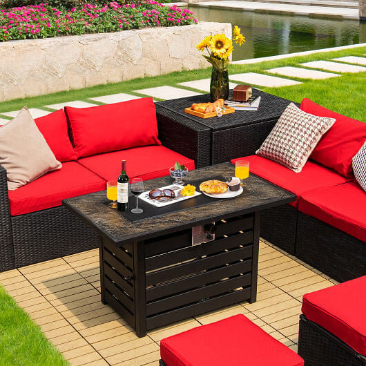 42 Inch 50000 BTU Propane Fire Pit Table with Ore Powder Surface-3
