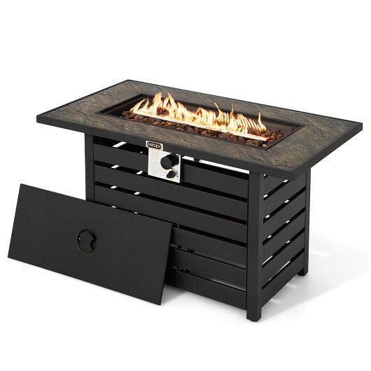 42 Inch 50000 BTU Propane Fire Pit Table with Ore Powder Surface-4