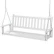 3-Person Wooden Outdoor Porch Swing with 800 lbs Weight Capacity-Brown-4