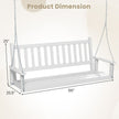 3-Person Wooden Outdoor Porch Swing with 800 lbs Weight Capacity-Brown-7