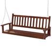 3-Person Wooden Outdoor Porch Swing with 800 lbs Weight Capacity-Brown-9