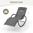 Outdoor Rocking Lounge Chair with Removable Headrest-Beige-6