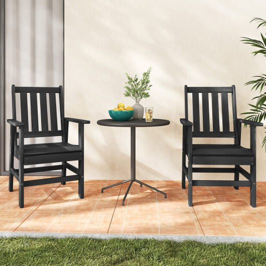 7 Pieces Patio Dining Set Outdoor HDPE Weather Resistant Table and Chairs Set-Black-1