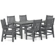 7 Pieces Patio Dining Set Outdoor HDPE Weather Resistant Table and Chairs Set-Black-4