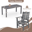 7 Pieces Patio Dining Set Outdoor HDPE Weather Resistant Table and Chairs Set-Black-8