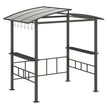 Metal outdoor bar with canopy on a white background