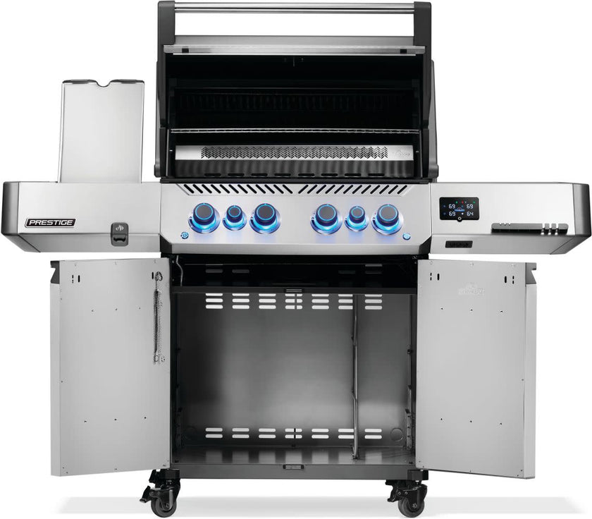 Presto outdoor grill with open doors on a white background