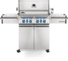 Stainless steel Napoleon grill on a white background
