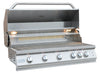 Stainless steel grill with visible brand logo on a white background