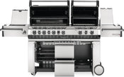 Large outdoor grill with multiple burners on a white background