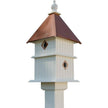 White Two Story Songbird BirdHouse with Copper Colored Roof - Made in USA-2