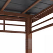 Chandler 10 Ft. X 12 Ft. Brown Cedar Wooden Gazebo Pavilion with Hard Top Iron Slope Roof Grill Gazebo