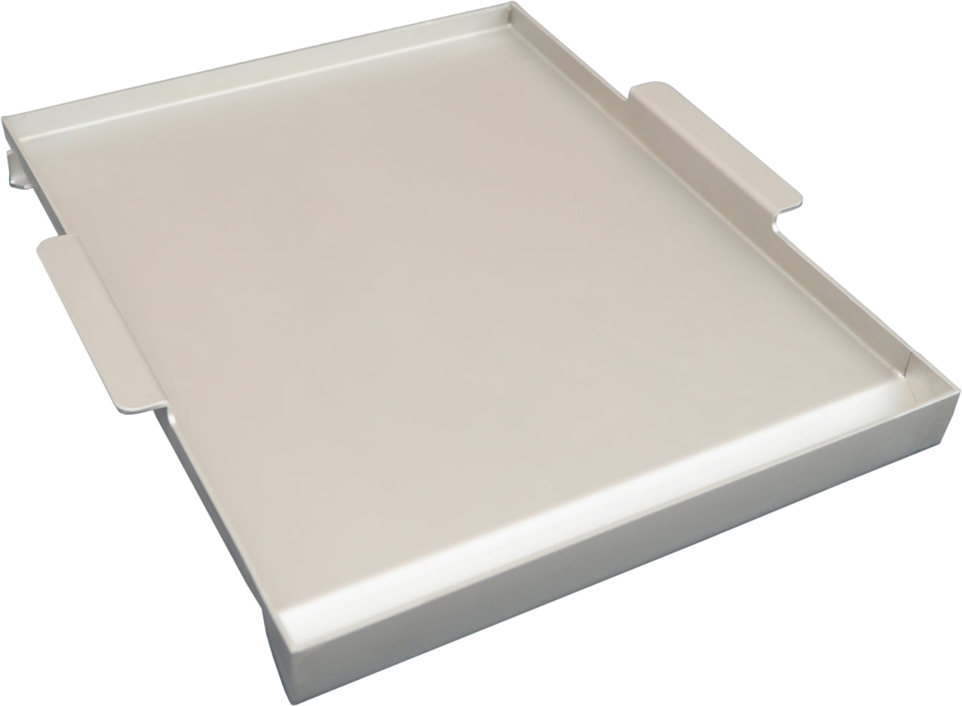 White rectangular tray on a white background