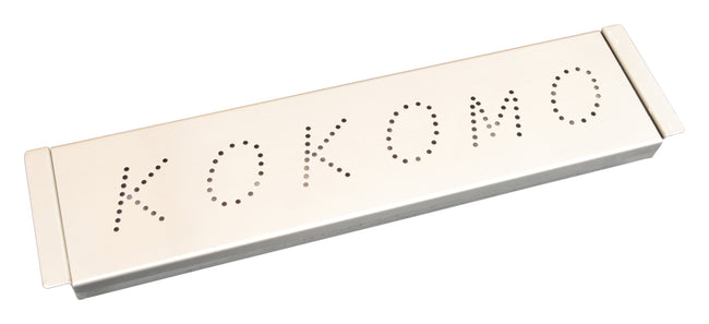 Rectangular white box with 'KOKOMO' branding on a white background